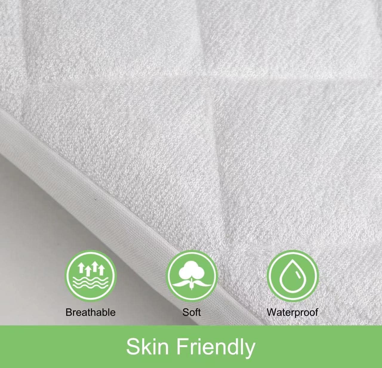 Waterproof Bassinet Mattress Protector Compatible with Koolababy, Maxi-COSI Iora/Swift, HARPPA and BabyBond Baby Bassinet, 2 Pack, Ultra Soft Viscose Made from Bamboo Surface, 19 x 33 Waterproof Bassinet Mattress Protector Compatible with Koolababy, Maxi-COSI Iora/Swift, HARPPA and BabyBond Baby Bassinet, 2 Pack, Ultra Soft Viscose Made from Bamboo Surface, 19 x 33