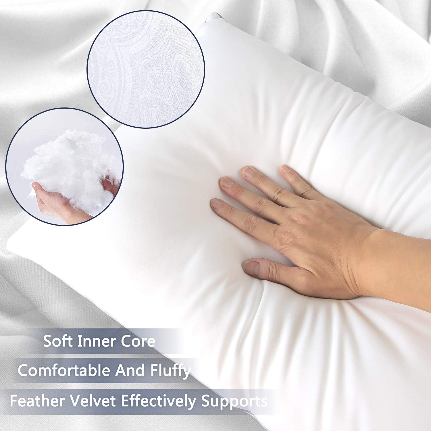 HIMOON Bed Pillows for Sleeping 2 Pack,Standard Size Cooling Pillows Set of 2,Top-end Microfiber Cover for Side Stomach Back Sleepers HIMOON Bed Pillows for Sleeping 2 Pack,Standard Size Cooling Pillows Set of 2,Top-end Microfiber Cover for Side Stomach Back Sleepers