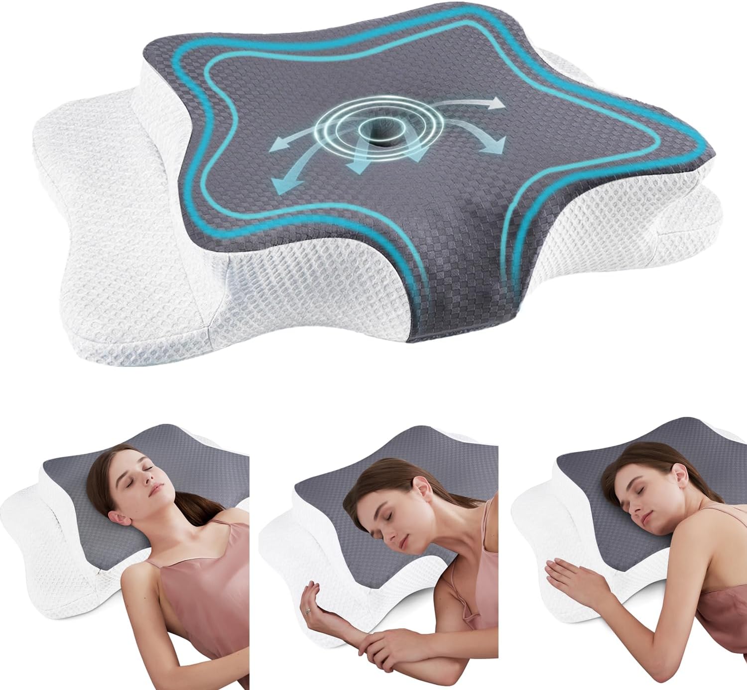Memory Foam Pillows, Cervical Pillow for Neck and Shoulder Pain Relief, Ergonomic Contour Bed Pillow, Soft for Side Sleep Stomach Sleeping and Back Sleeper Memory Foam Pillows, Cervical Pillow for Neck and Shoulder Pain Relief, Ergonomic Contour Bed Pillow, Soft for Side Sleep Stomach Sleeping and Back Sleeper