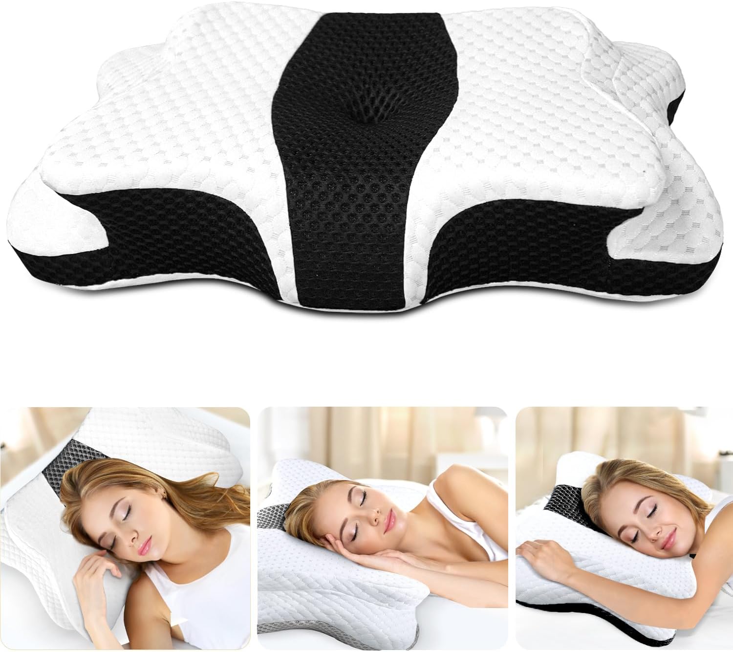 Memory Foam Pillows, Cervical Pillow for Neck and Shoulder Pain Relief, Ergonomic Contour Bed Pillow, Soft for Side Sleep Stomach Sleeping and Back Sleeper Memory Foam Pillows, Cervical Pillow for Neck and Shoulder Pain Relief, Ergonomic Contour Bed Pillow, Soft for Side Sleep Stomach Sleeping and Back Sleeper