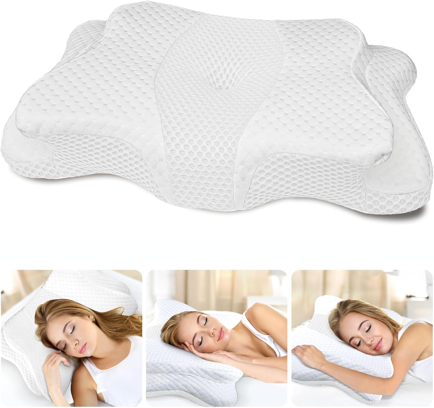 Memory Foam Pillows, Cervical Pillow for Neck and Shoulder Pain Relief, Ergonomic Contour Bed Pillow, Soft for Side Sleep Stomach Sleeping and Back Sleeper Memory Foam Pillows, Cervical Pillow for Neck and Shoulder Pain Relief, Ergonomic Contour Bed Pillow, Soft for Side Sleep Stomach Sleeping and Back Sleeper