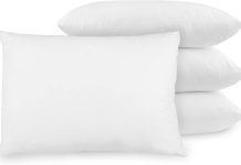 BioPEDIC – 4-Pack Bed Pillows with Built-In Ultra-Fresh Anti-Odor Technology, Standard Size, White