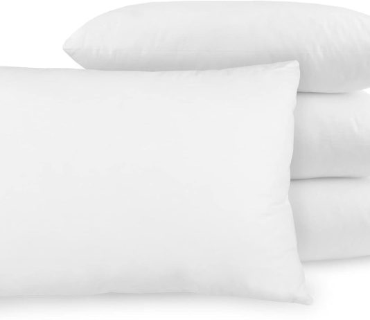 BioPEDIC – 4-Pack Bed Pillows with Built-In Ultra-Fresh Anti-Odor Technology, Standard Size, White