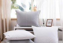 Goose Down Feather Pillows Hotel Collection Bed Pillow for Sleeping,100% Cotton Fabric, Good for Side and Back Stomach Sleeper Standard Size (1 Pack, White)
