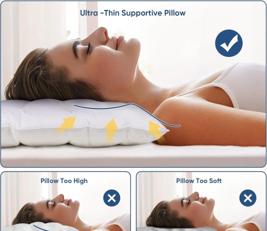 MINUPWELL Ultra Flat Pillows for Sleeping Thin, 7D High Support 2.5 inch Height Ultra Thin Pillows,Slim Bed Pillows for Stomach Sleeper,Standard Size -18×26 in
