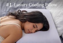 Pharmedoc Cooling Memory Foam Bed Rest Pillows, 1 Pack, Ventilated Lilac Dreamer, Reading, Standard, Back and Side Sleeper Support, Sleeping Pillows for Adults